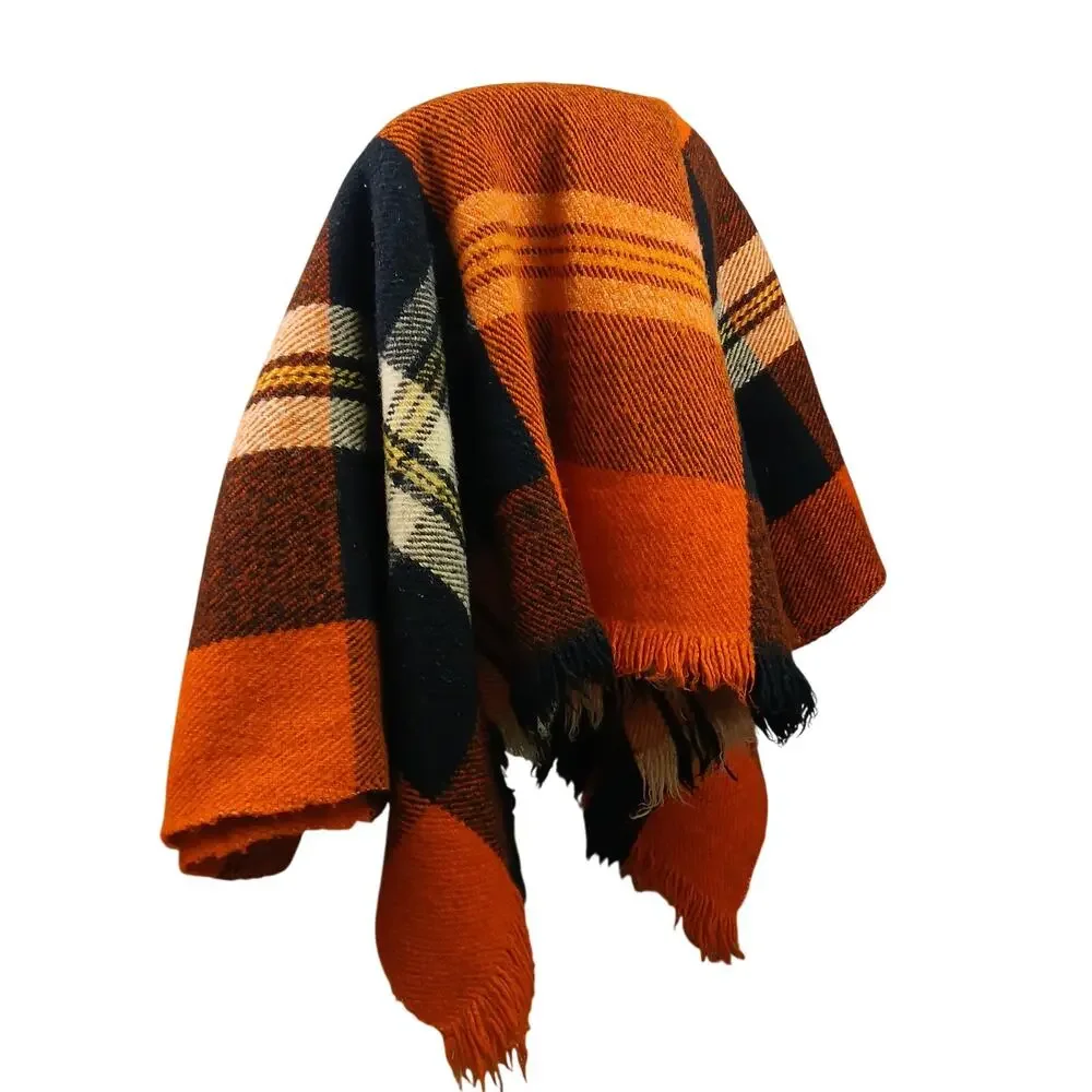 VTG Lambs Wool Tartan Plaid Campfire Blanket – 86